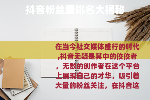 抖音粉丝量排名大揭秘