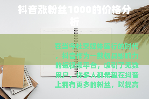 抖音涨粉丝1000的价格分析