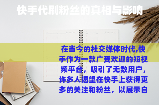快手代刷粉丝的真相与影响