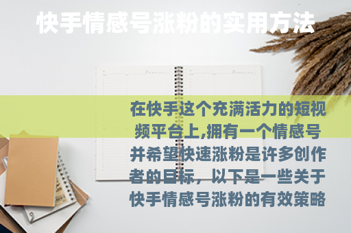 快手情感号涨粉的实用方法