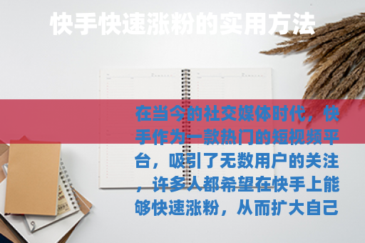 快手快速涨粉的实用方法