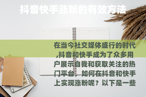 抖音快手涨粉的有效方法