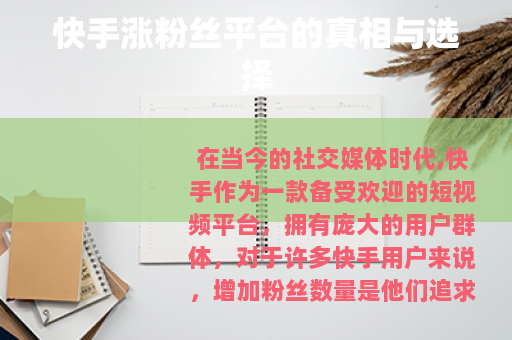 快手涨粉丝平台的真相与选择