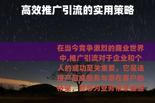 高效推广引流的实用策略
