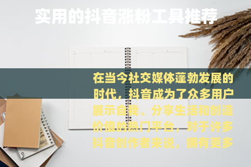 实用的抖音涨粉工具推荐