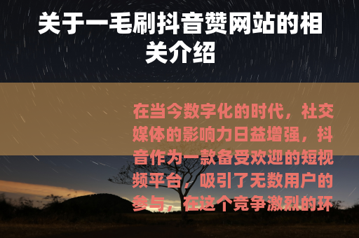 关于一毛刷抖音赞网站的相关介绍