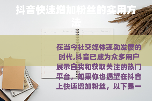 抖音快速增加粉丝的实用方法