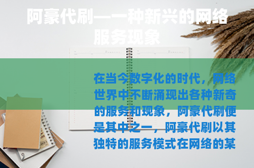 阿豪代刷—一种新兴的网络服务现象
