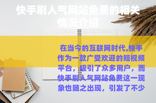 快手刷人气网站免费的相关情况介绍