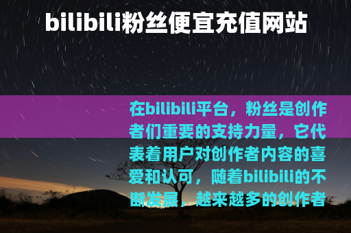 bilibili粉丝便宜充值网站
