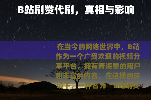 B站刷赞代刷，真相与影响