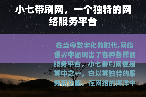 小七带刷网，一个独特的网络服务平台