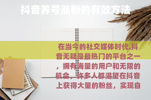 抖音养号涨粉的有效方法