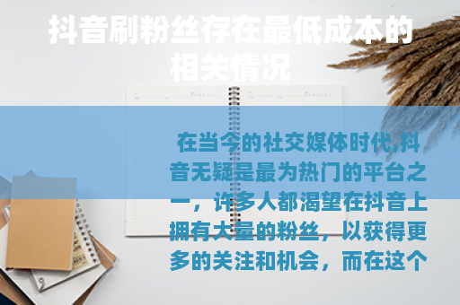 抖音刷粉丝存在最低成本的相关情况