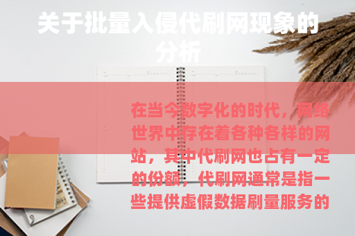 关于批量入侵代刷网现象的分析