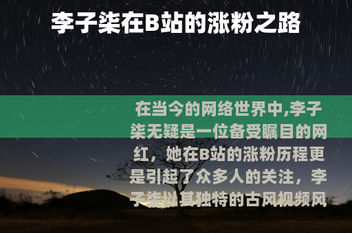 李子柒在B站的涨粉之路