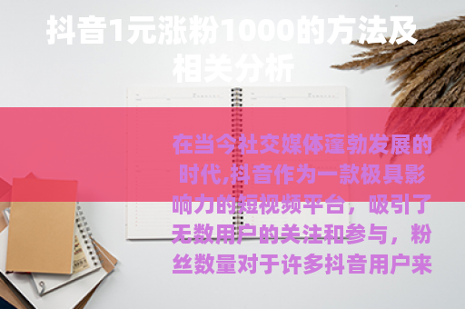 抖音1元涨粉1000的方法及相关分析