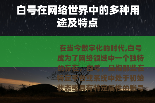 白号在网络世界中的多种用途及特点