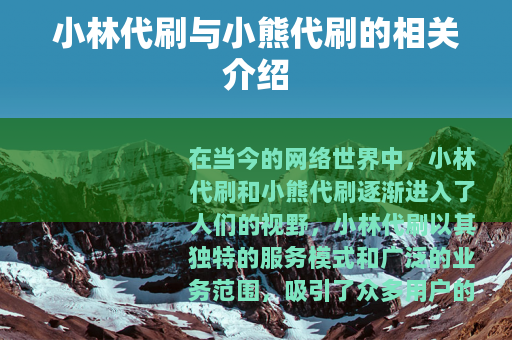 小林代刷与小熊代刷的相关介绍
