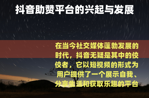 抖音助赞平台的兴起与发展