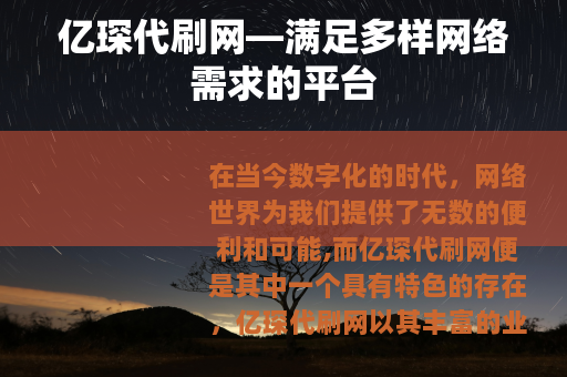 亿琛代刷网—满足多样网络需求的平台