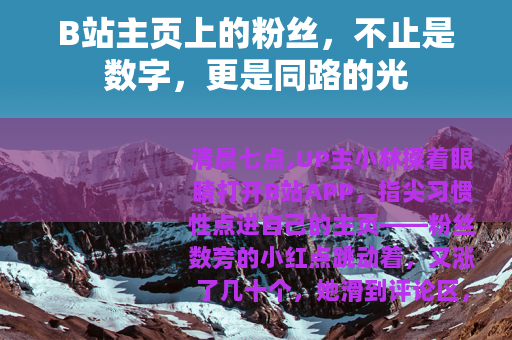 B站主页上的粉丝，不止是数字，更是同路的光