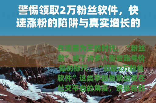 警惕领取2万粉丝软件，快速涨粉的陷阱与真实增长的路径