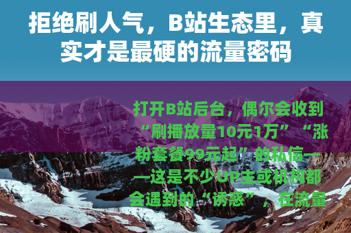 拒绝刷人气，B站生态里，真实才是最硬的流量密码