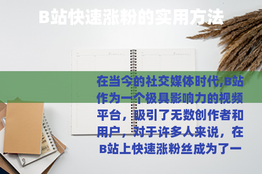 B站快速涨粉的实用方法