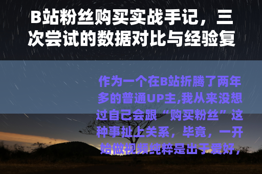 B站粉丝购买实战手记，三次尝试的数据对比与经验复盘