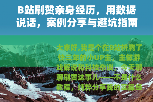 B站刷赞亲身经历，用数据说话，案例分享与避坑指南