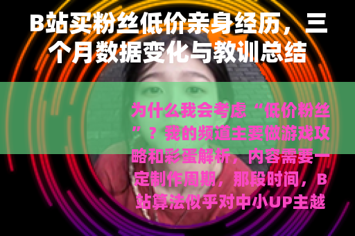 B站买粉丝低价亲身经历，三个月数据变化与教训总结