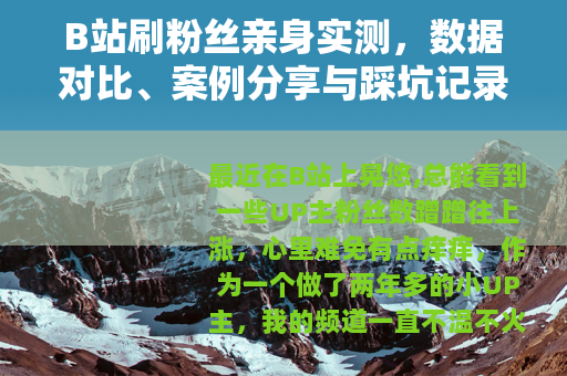 B站刷粉丝亲身实测，数据对比、案例分享与踩坑记录全解析