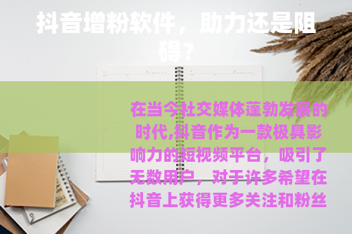 抖音增粉软件，助力还是阻碍？