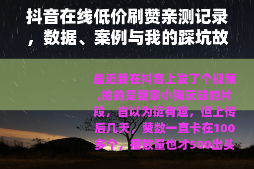 抖音在线低价刷赞亲测记录，数据、案例与我的踩坑故事