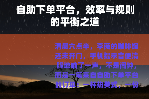 自助下单平台，效率与规则的平衡之道