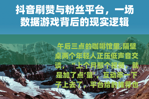 抖音刷赞与粉丝平台，一场数据游戏背后的现实逻辑