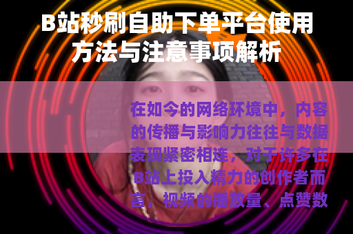 B站秒刷自助下单平台使用方法与注意事项解析