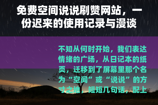 免费空间说说刷赞网站，一份迟来的使用记录与漫谈