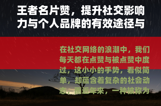 王者名片赞，提升社交影响力与个人品牌的有效途径与心得分享