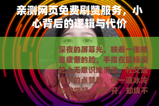 亲测网页免费刷赞服务，小心背后的逻辑与代价