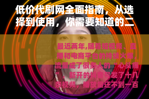 低价代刷网全面指南，从选择到使用，你需要知道的二十个要点