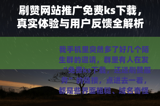 刷赞网站推广免费ks下载，真实体验与用户反馈全解析