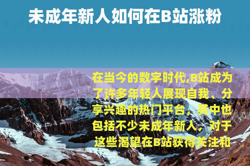 未成年新人如何在B站涨粉