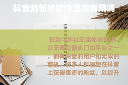 抖音涨粉丝软件真的有用吗？