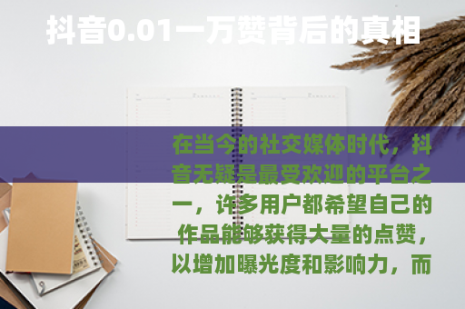 抖音0.01一万赞背后的真相