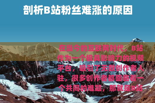 剖析B站粉丝难涨的原因