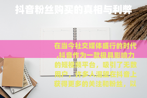抖音粉丝购买的真相与利弊