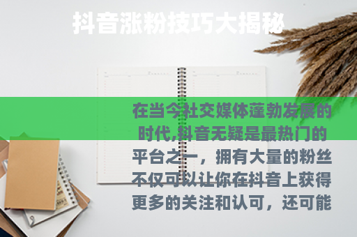 抖音涨粉技巧大揭秘