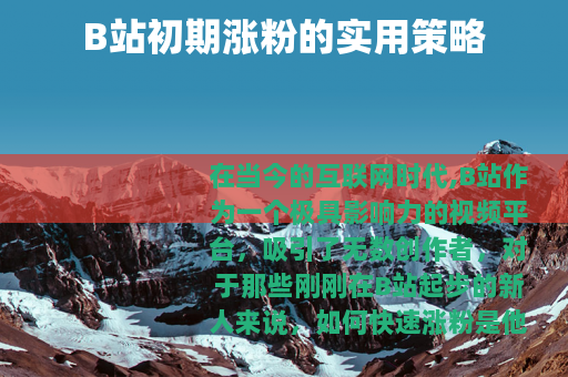B站初期涨粉的实用策略
